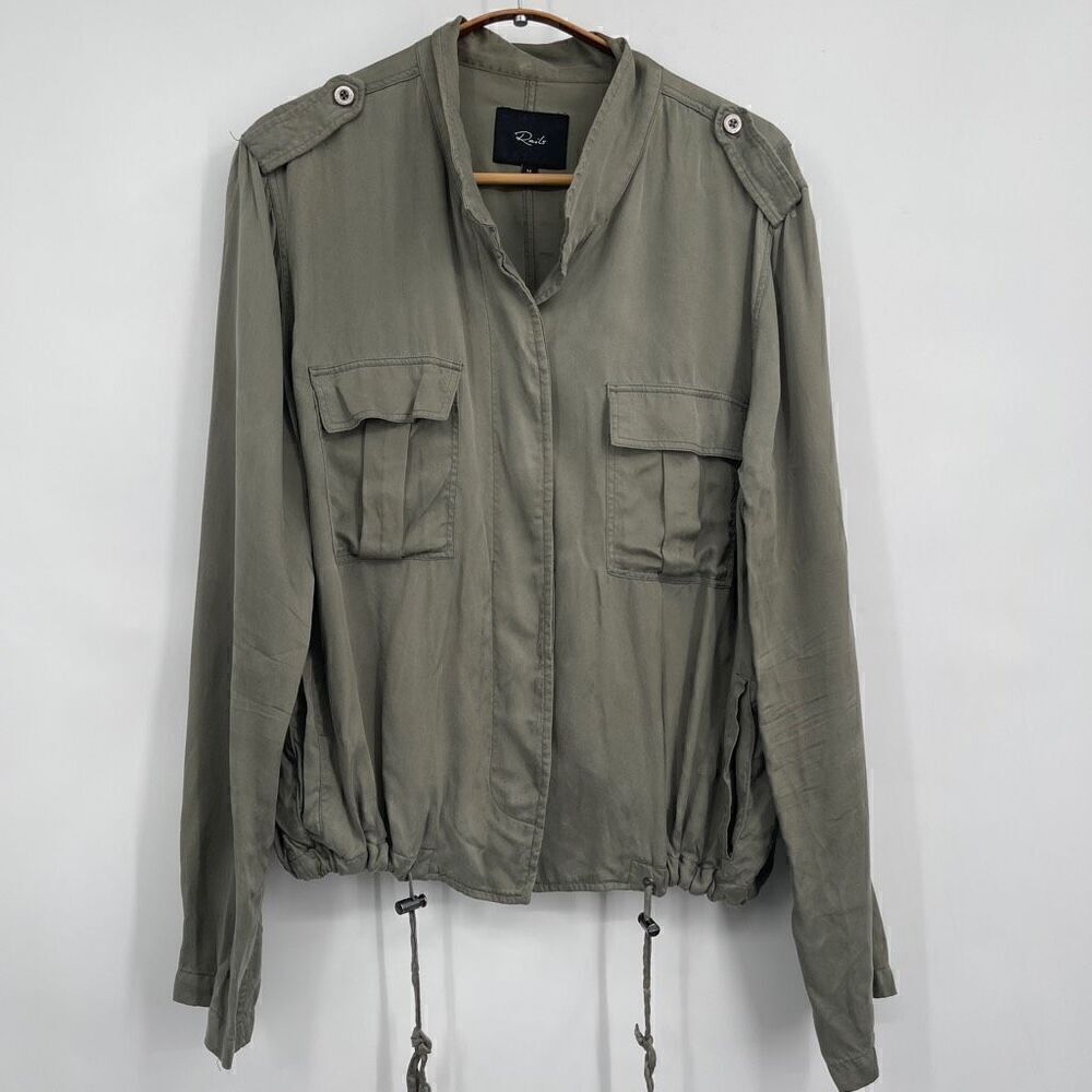 Rails Sage Green Long Sleeve Gauze Collins Military Jacket Size Medium